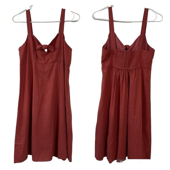 Women's LOFT Lounge Shift coral pink/salmon, v-neck midi Dress, Size S - Picture 1 of 13